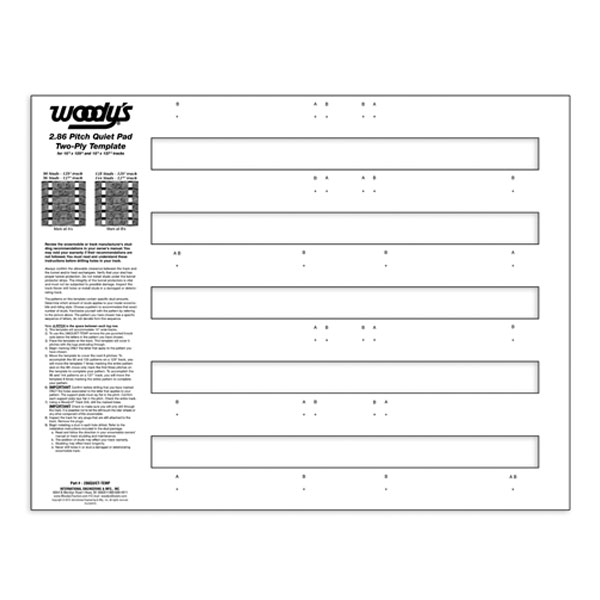 WOODYS 2.86 PITCH QUIET PAD TWO-PLY TEMPLATE (286QUIET)