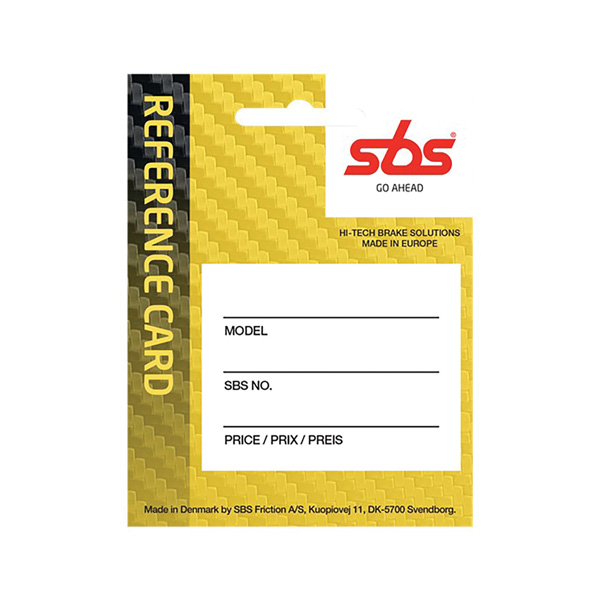 SBS REFERENCE CARDS FOR DISPLAY RACK (99-09834)