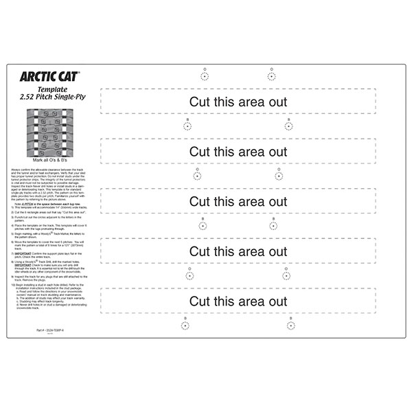 WOODY'S 1PLY 2.52 TEMPLATE 14X121" ARCTIC CAT (252A-TEMP-4)