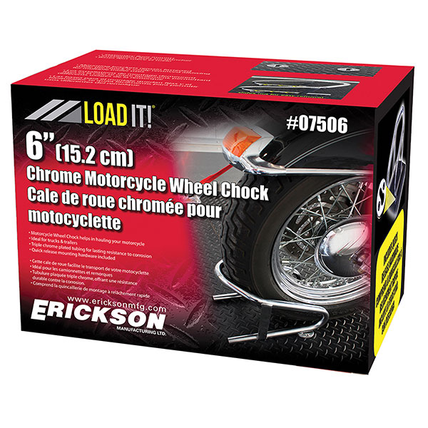 Erickson Removable Chrome Motorcycle Wheel Chock 6" (390-1513)